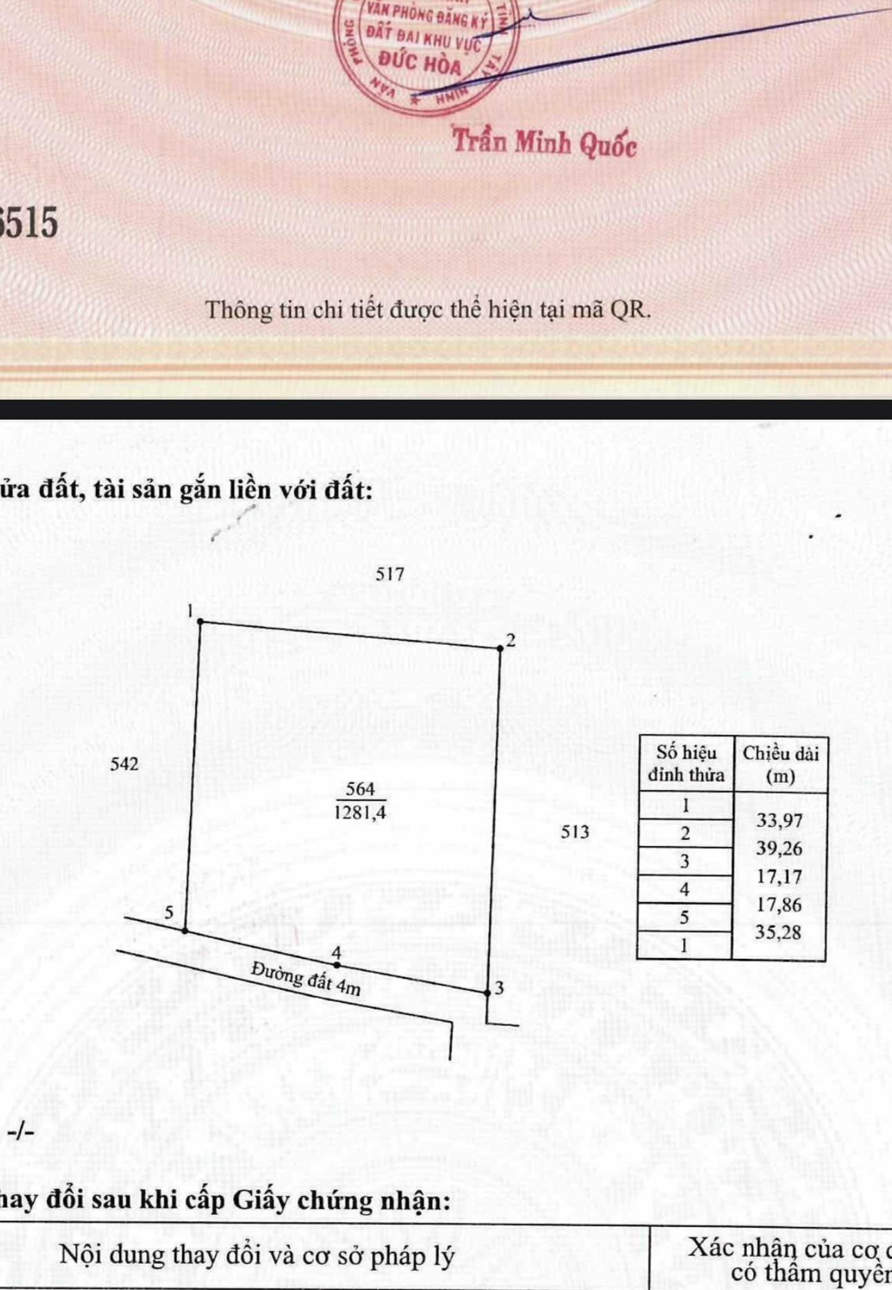 Bán đất lúa 1462.3m² giá 4.2 tỷ Xã Đức Lập (Mỹ Hạnh Bắc cũ)