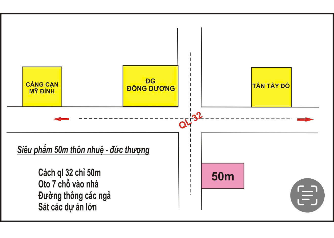 50m2 Thôn Nhuệ vài bước ra QL32 vuông vức mt hơn 4m ko qh, k lỗi phong thủy, 7 chỗ thông