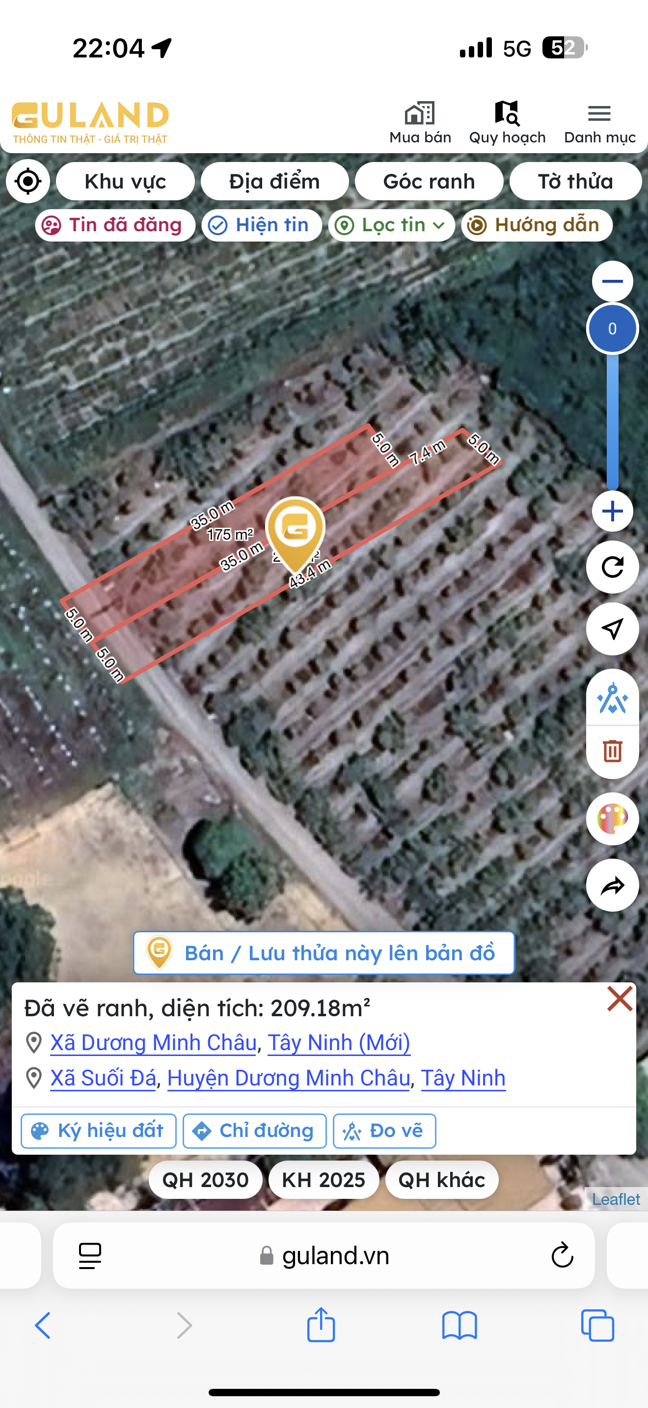 Bán đất 209.2m² giá 379 triệu Xã Dương Minh Châu