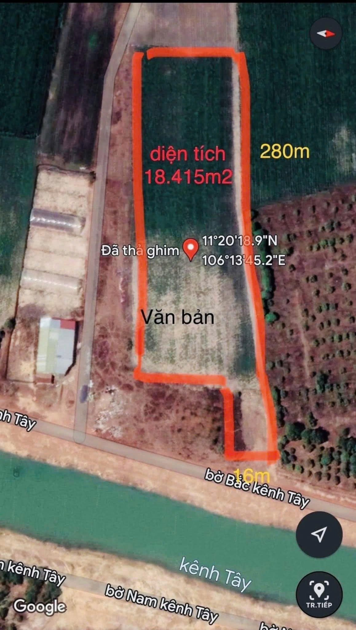 Bán đất 18415m² ngang 16m giá 6.9 tỷ tại Xã Dương Minh Châu