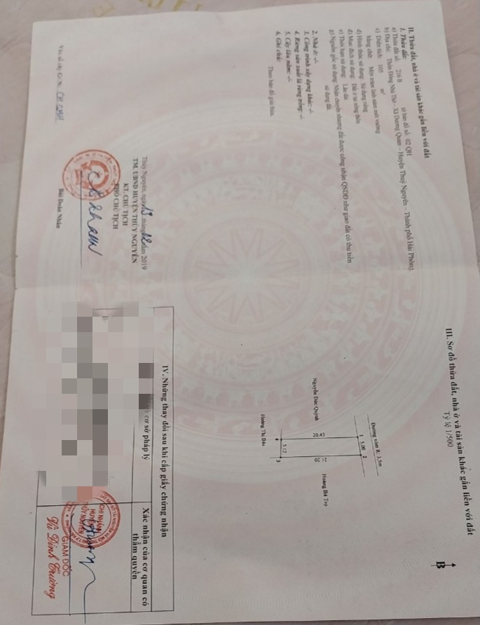 Bán lô đất 105m2 mặt đường thôn xã Dương Quan, Thủy Nguyên, giá chỉ 3,58 tỷ. liên hệ 0362558882
