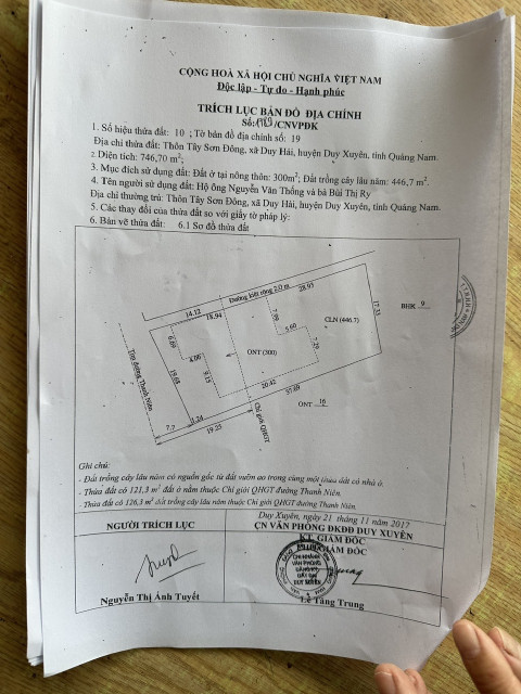 Bán đất 746,7m² 4 tỷ tại Xã Duy Hải Huyện Duy Xuyên