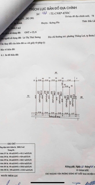 Bán đất 518.7m² 455 triệu tại Xã Ea Kênh Huyện Krông Pắc