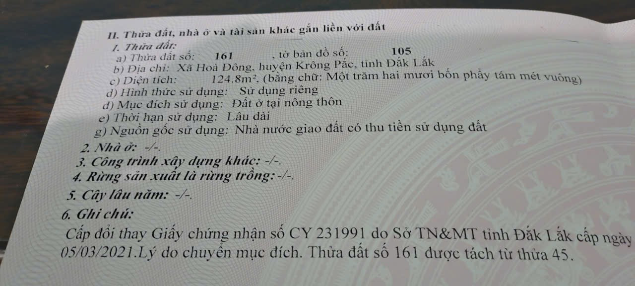 Bán đất 124.9m² ngang 5m giá 550 triệu Xã Ea Knuếc