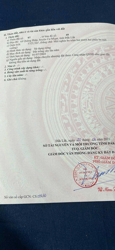 BÁN NHANH 1 SÀO 3 QUẢNG HIỆP - CƯMGAR