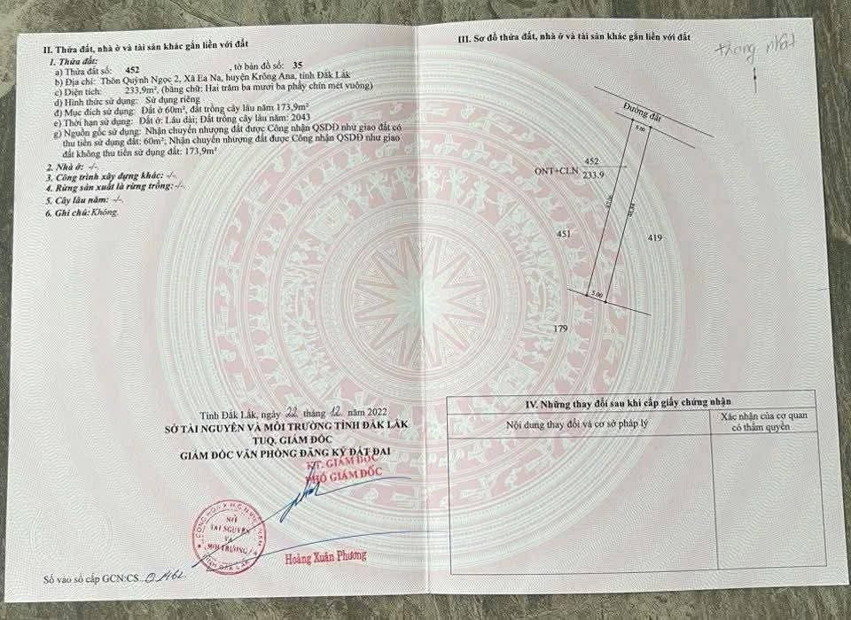 Bán đất thổ cư 312m² ngang 5m giá 165 triệu tại Xã Ea Na Huyện Krông A Na