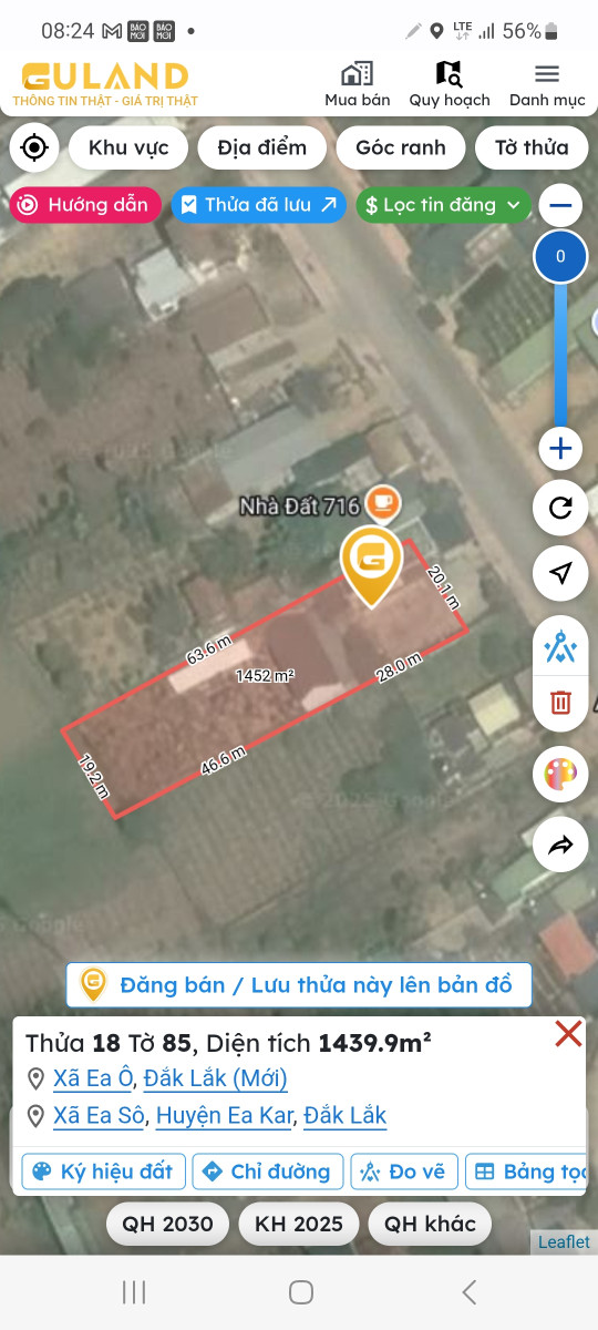 Bán đất 1439.9m² giá 10 tỷ Xã Ea Ô