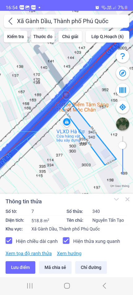 Bán đất 503.8m² 4.1 tỷ tại Xã Gành Dầu Thành phố Phú Quốc