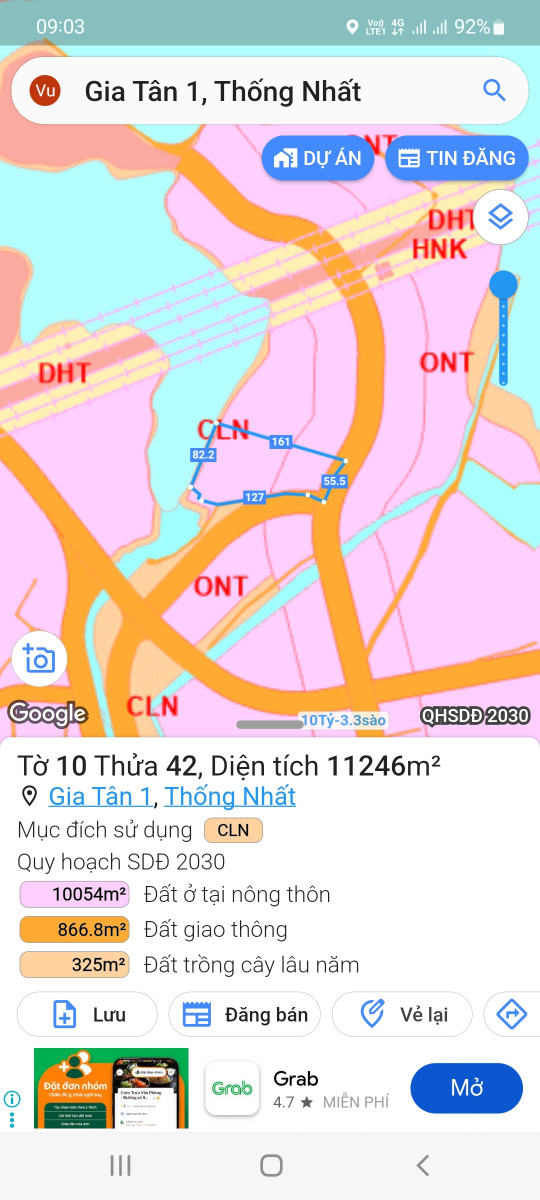 Đất gia tân 1 thống nhất Đồng Nai