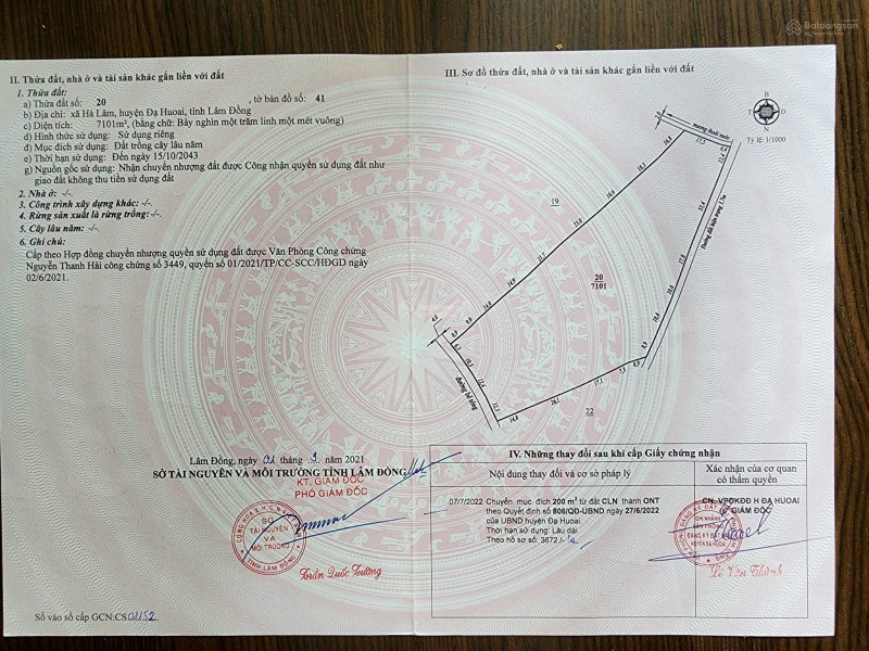 Cần bán 7 sào mốt tại Hà Lâm