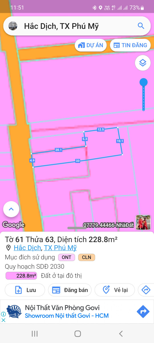 Nhà Đất Hâc Dịch TX Phú Mỹ Bà Rịa - Vũng Tàu
