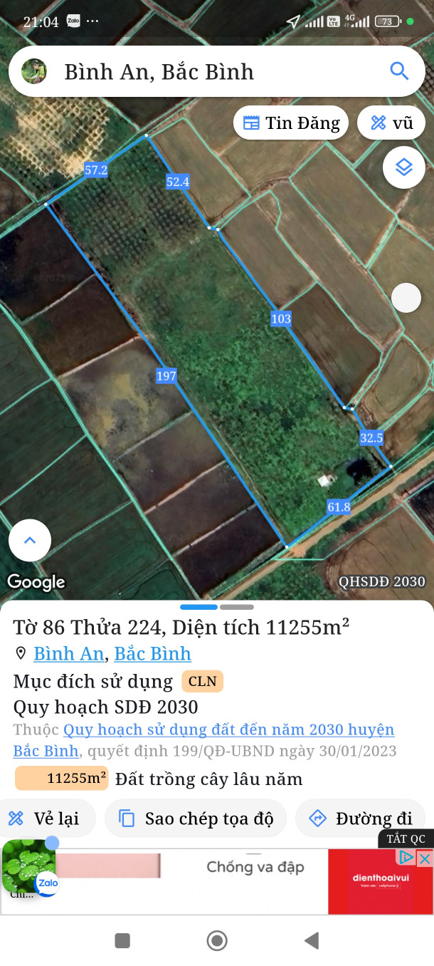 Bán đất 10576m² giá 950 triệu Xã Hải Ninh