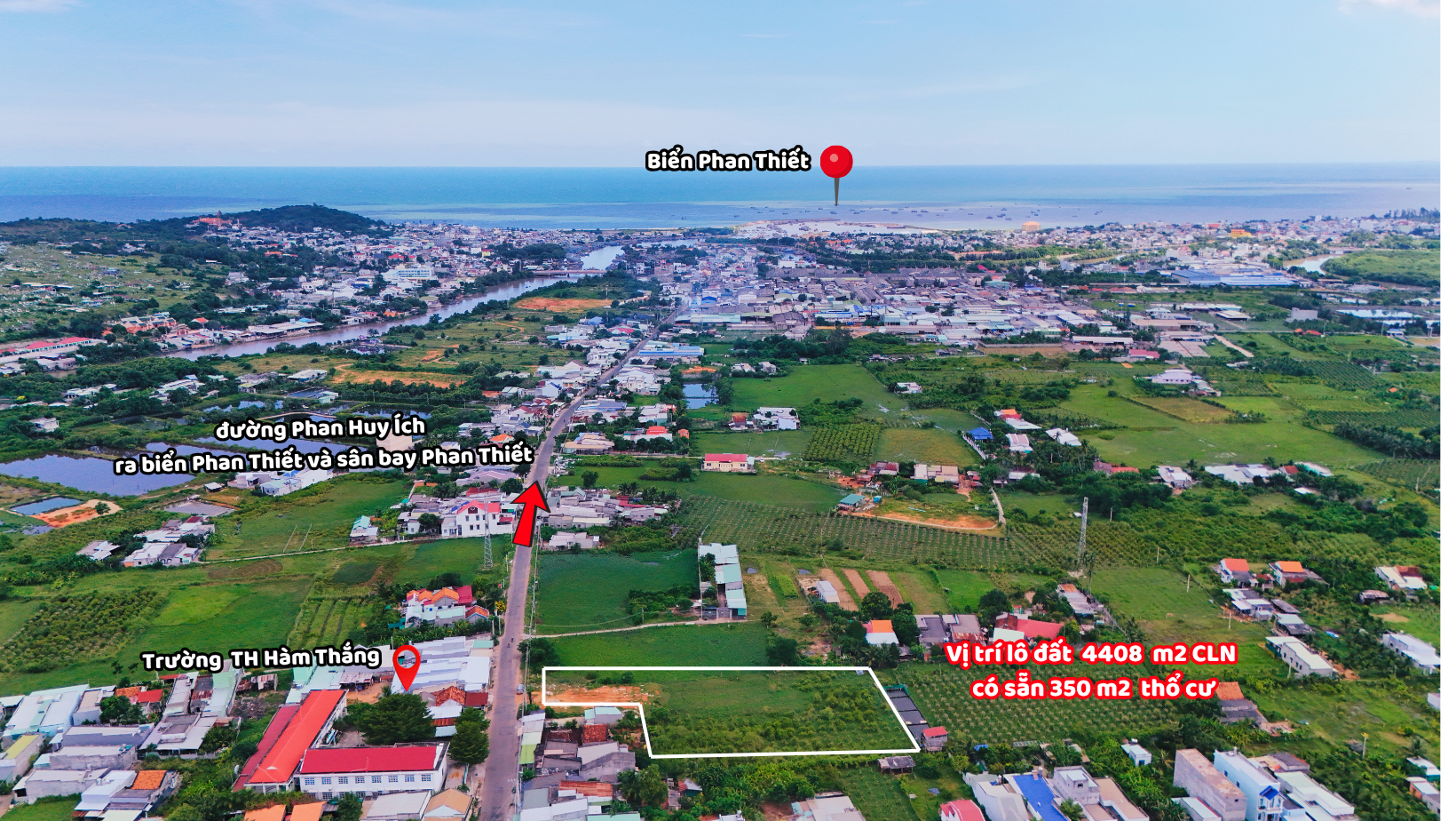 Bán đất vườn có thổ cư ngay Phan Thiết đường Phan Huy Ích