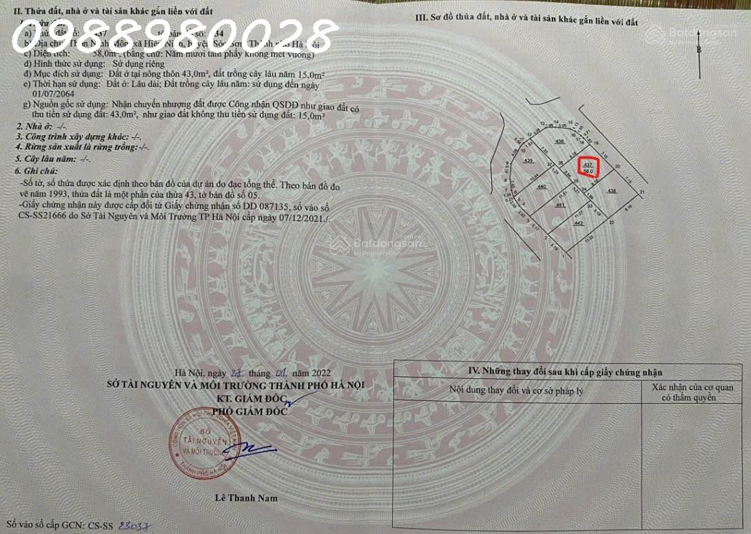 Chính chủ: Bán đất Hiền Ninh - Sóc Sơn - Hà Nội, giá 32 triệu/ M2 Bao sổ