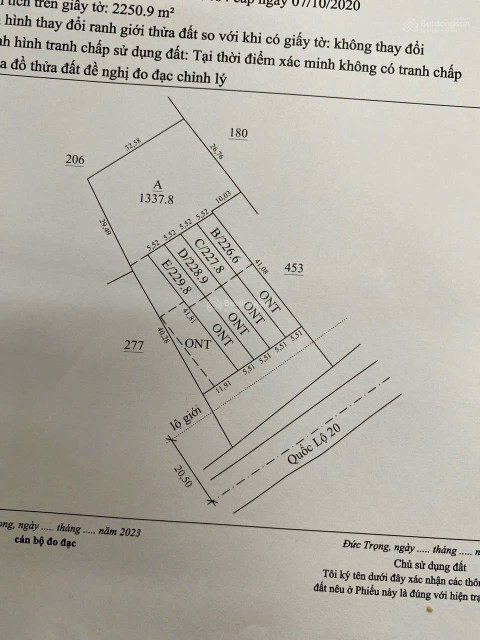 Sót 1 lô ngay mặt tiền quốc lộ 20 xã Hiệp An