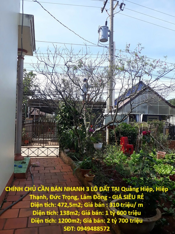 CHÍNH CHỦ CẦN BÁN NHANH 3 LÔ ĐẤT TẠI Quảng Hiệp, Hiệp Thạnh, Đức Trọng, Lâm Đồng - GIÁ SIÊU RẺ