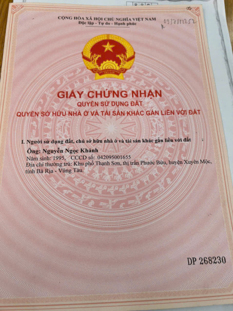 Bán đất 127m² ngang 5.68m giá 1.25 tỷ Xã Hồ Tràm
