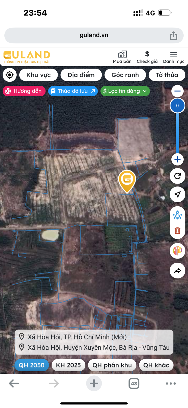Bán đất 28000m² ngang 300m giá 30 tỷ Xã Hồ Tràm