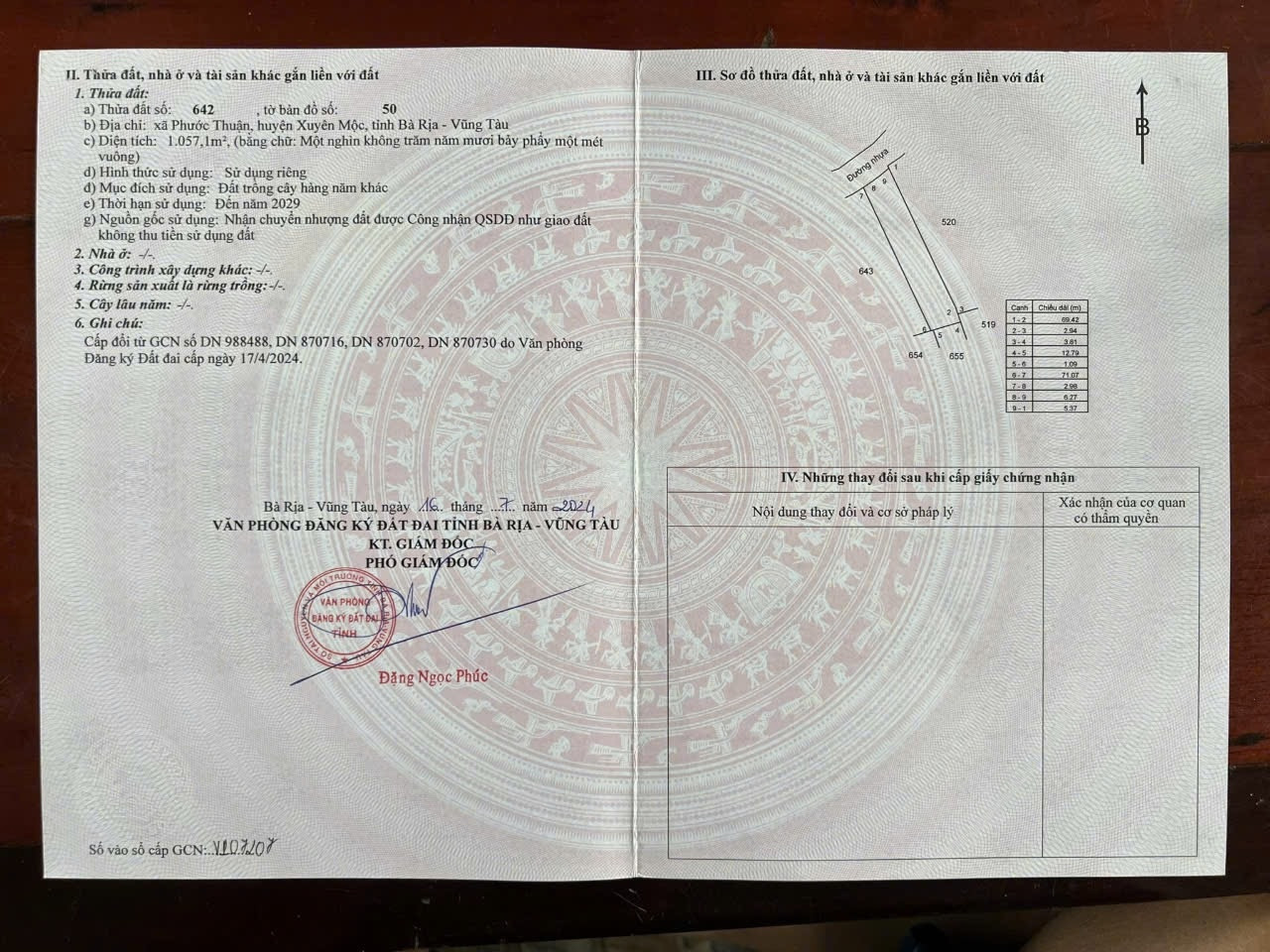 Bán đất 1057,1m² ngang 14,5m giá 3.7 tỷ Xã Hồ Tràm