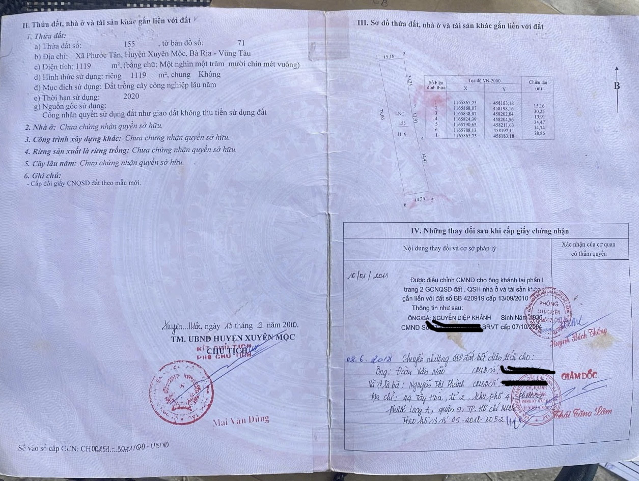 Bán đất 1029m² ngang 15m giá 2 tỷ Xã Hồ Tràm