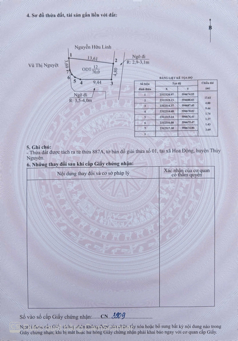 Bán đất 70.3m² 2,05  tỷ tại Xã Hoa Động Huyện Thuỷ Nguyên. ngõ oto. liên hệ 0362558882