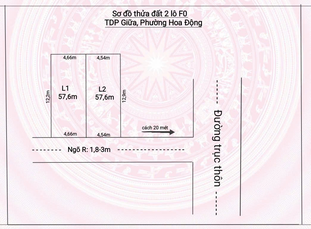 Bán 2 lô f0 Hoa Động , ngay gần TĐC Hoa Động. L/h: 076.231.9990 e Thuý