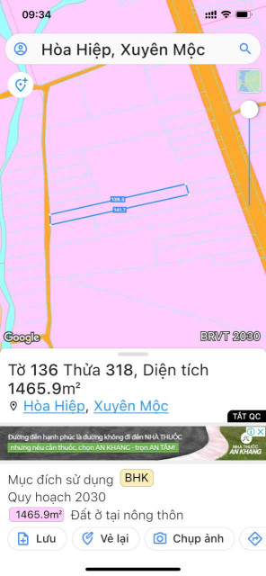 Chủ bán 1465mv chưa thổ cư cách 329 hoà hiệp 250m