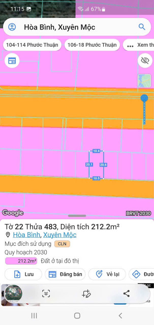 Bán đất 214.6m² ngang 9.0m giá 1.25 tỷ Xã Hòa Hội