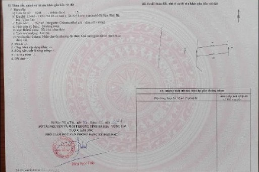 Bán đất 92.3m² 2.5 tỷ tại Xã Hoà Long Thành phố Bà Rịa