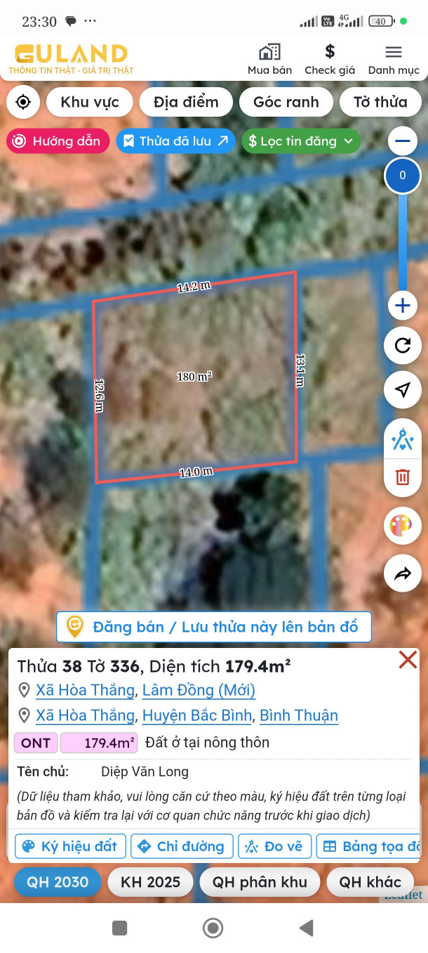 Bán đất 179m² Xã Hòa Thắng