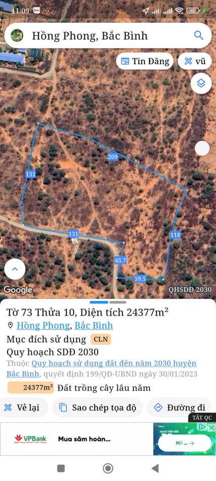 Bán đất 24377m² gần đường DT 75giá 2.19 tỷ Xã Hòa Thắng