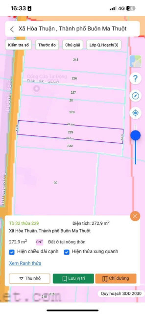 Bán đất 482.1m² 1.11 tỷ tại Xã Hòa Thuận Thành phố Buôn Ma Thuột