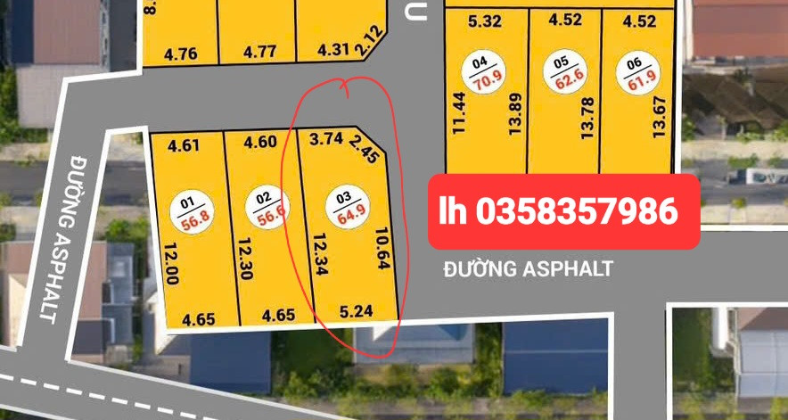 Bán đất 64.9m² ngang 5.24m giá 2.6 tỷ Xã Hoàn Long
