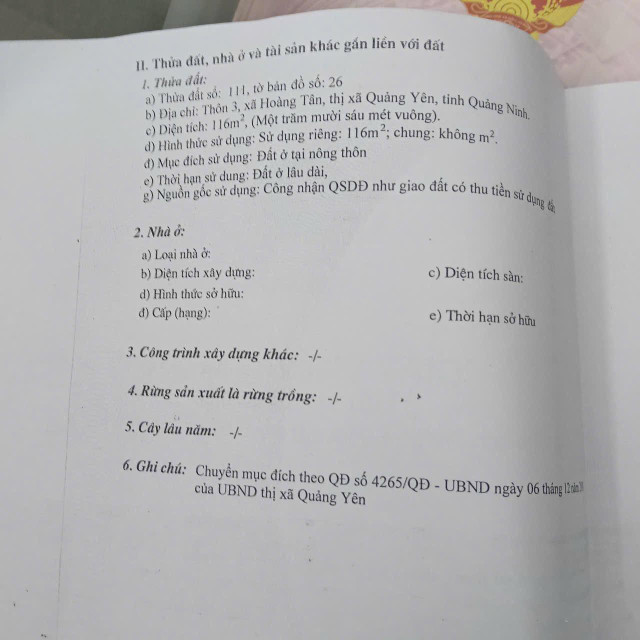 BÁN ĐẤT THỔ CƯ SẴN SỔ NẰM TRONG LÕI DỰ ÁN HẠ LONG XANH QUẢNG YÊN