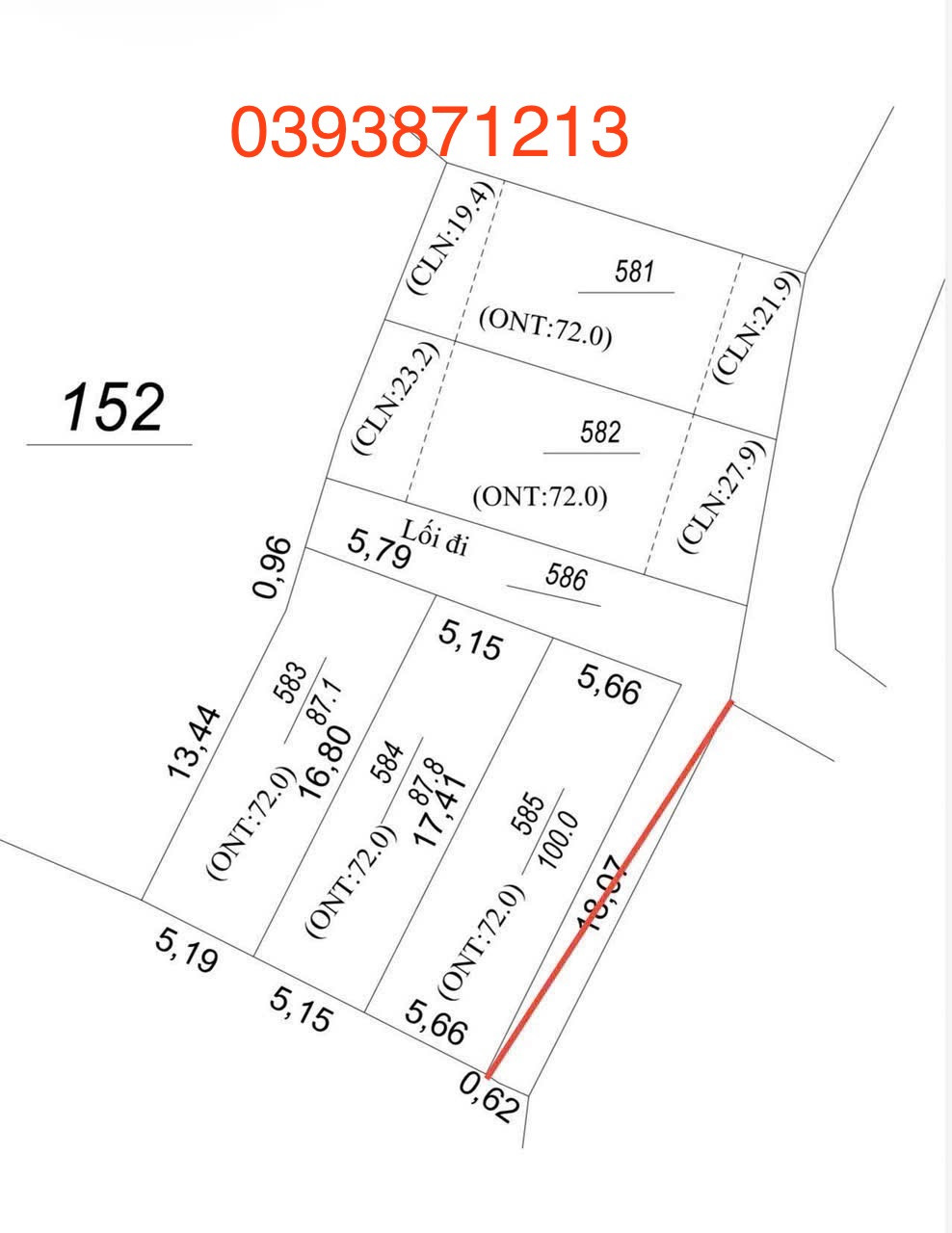 Bán đất 80m² full thổ cư ngang 5m giá 560 triệu tại Xã Hoàng Vân