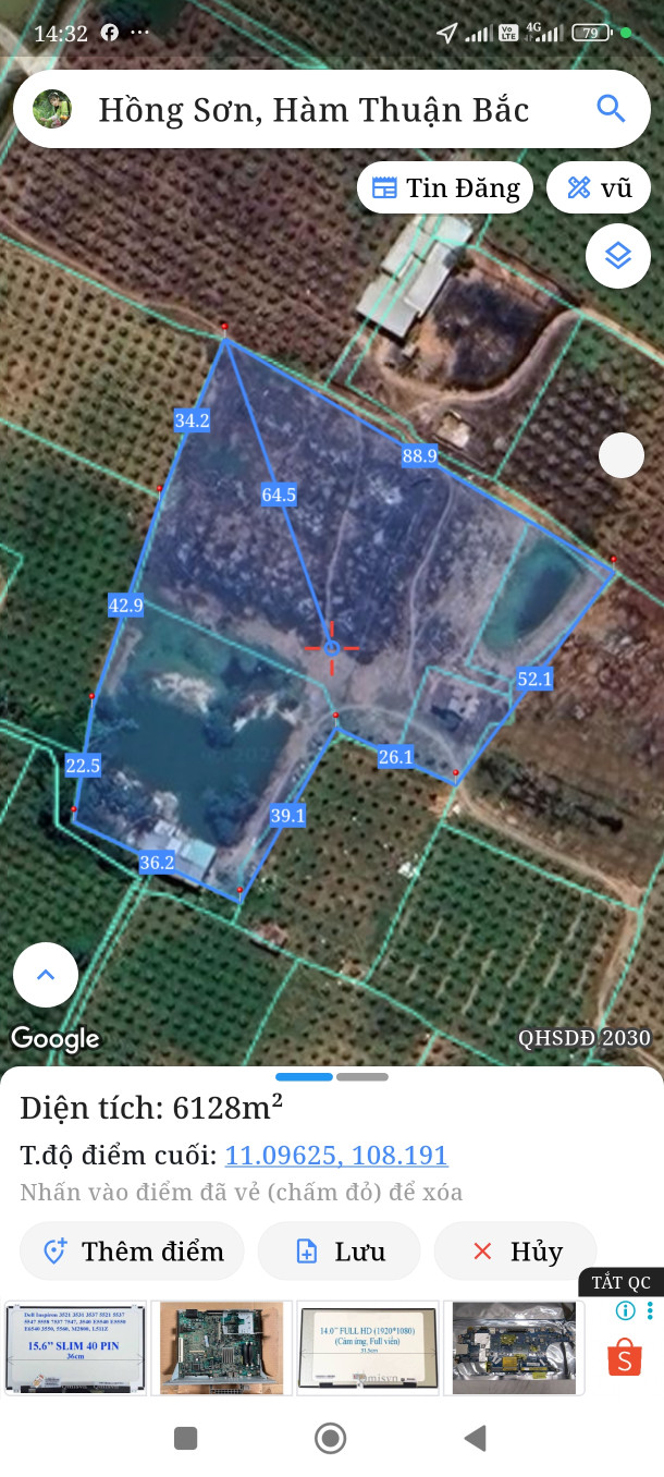 Bán đất 6433m² có 300m² thổ cư giá 2.4 tỷ Xã Hồng Sơn