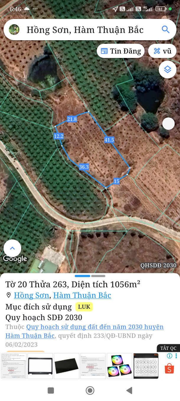 Bán đất 1056m² giá 250 triệu Xã Hồng Sơn