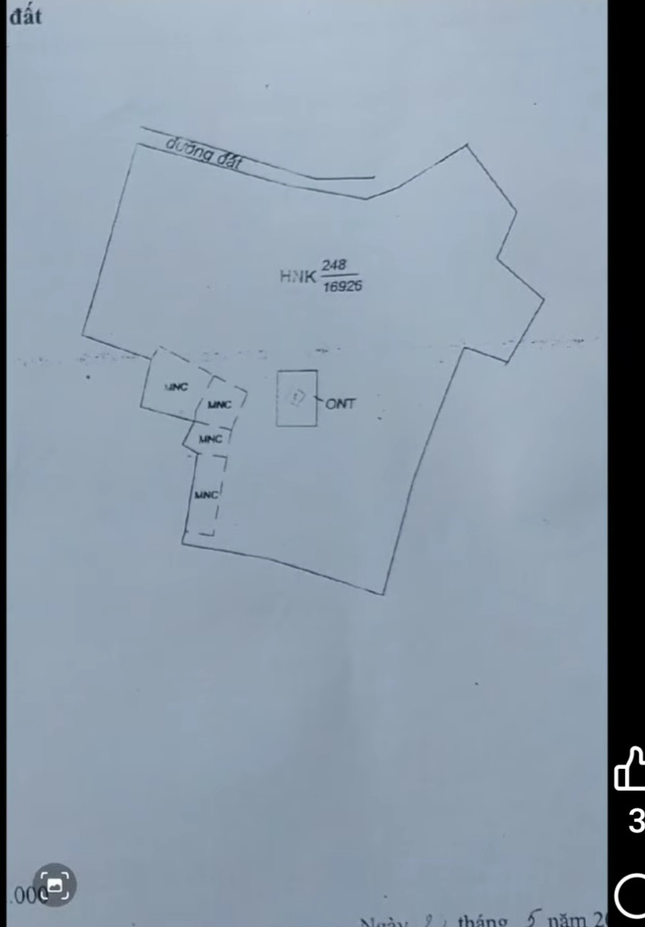 Bán đất 17.200m² có 300 thổ cư,sẳn nhà cấp 4 to đùng ngang 200m giá 3,7 tỷ Xã Hồng Sơn