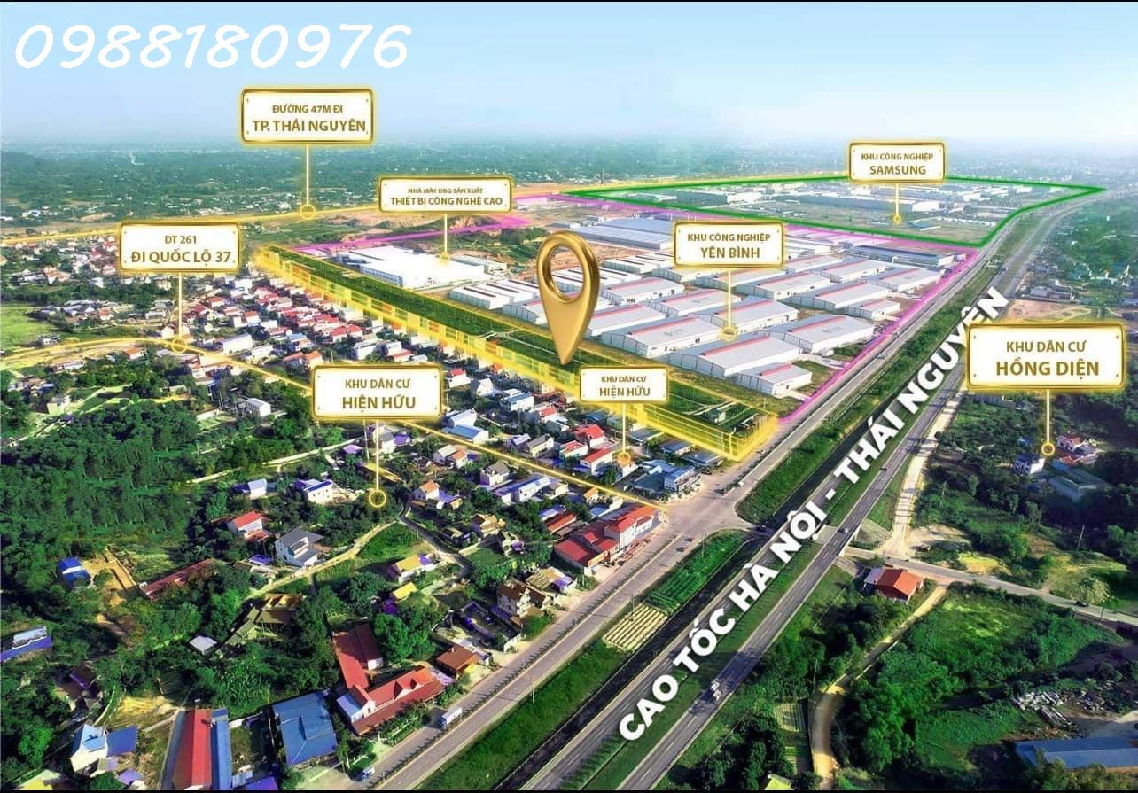 Bán nhiều lô đất nền mặt đường KCN Samsung Thái Nguyên - Đầu tư sinh lời chỉ từ 30tr/m2