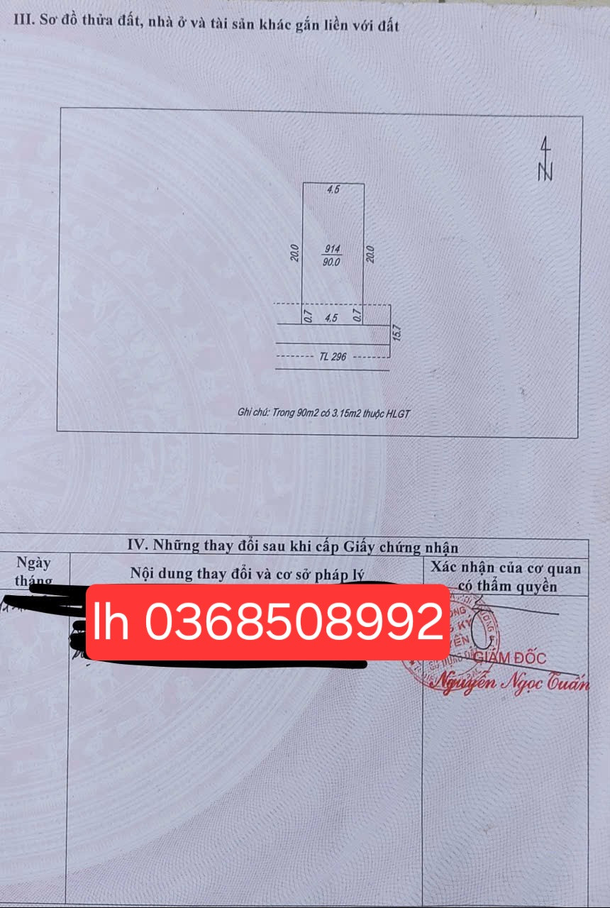 Bán đất 90m² ngang 4,5m giá 2.7 tỷ Xã Hợp Thịnh