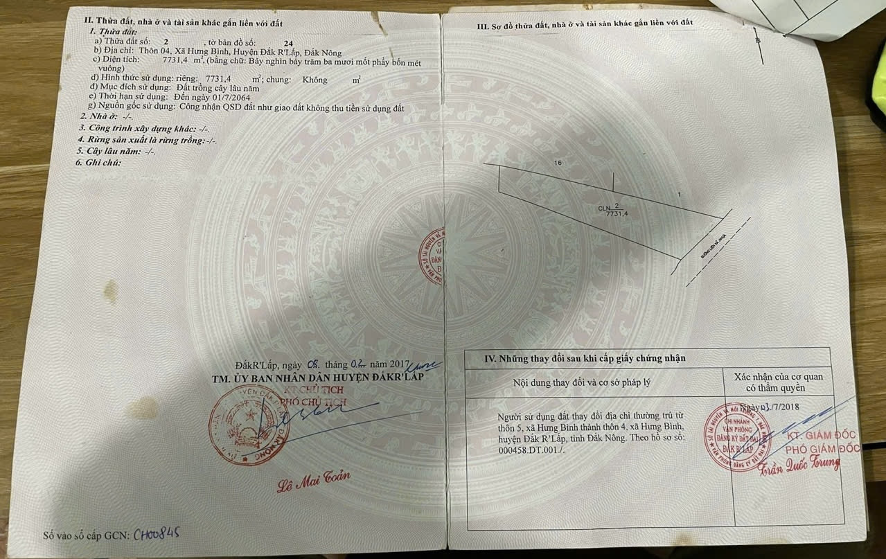 Bán hơn 7,7 sào(7731m2) mặt Nhựa liên Xã 52mét ngang, QH thổ cư giá chỉ 3,2 tỷ cách chợ 1,3km 0938609098