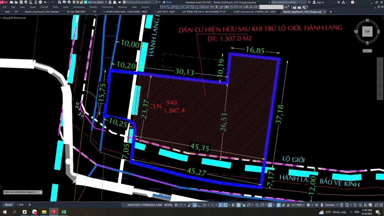 Bán đất 1725m² ngang 45m giá 9.5 tỷ tại Xã Hưng Long