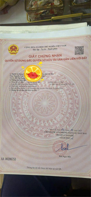 ĐẤT ĐẸP - CHÍNH CHỦ CẦN  BÁN LÔ ĐẤT TẠI khu suông 1 - Hương Lung -  Cẩm Khê - Phú Thọ