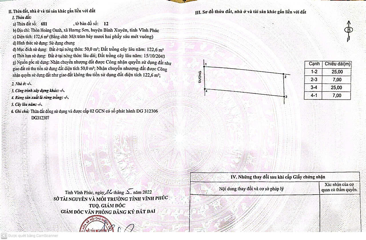 CHÍNH CHỦ Cần Bán Nhanh Lô Đất Tại trục chính Hoàng Oanh - Hương Sơn - Bình Xuyên - Vĩnh Phúc