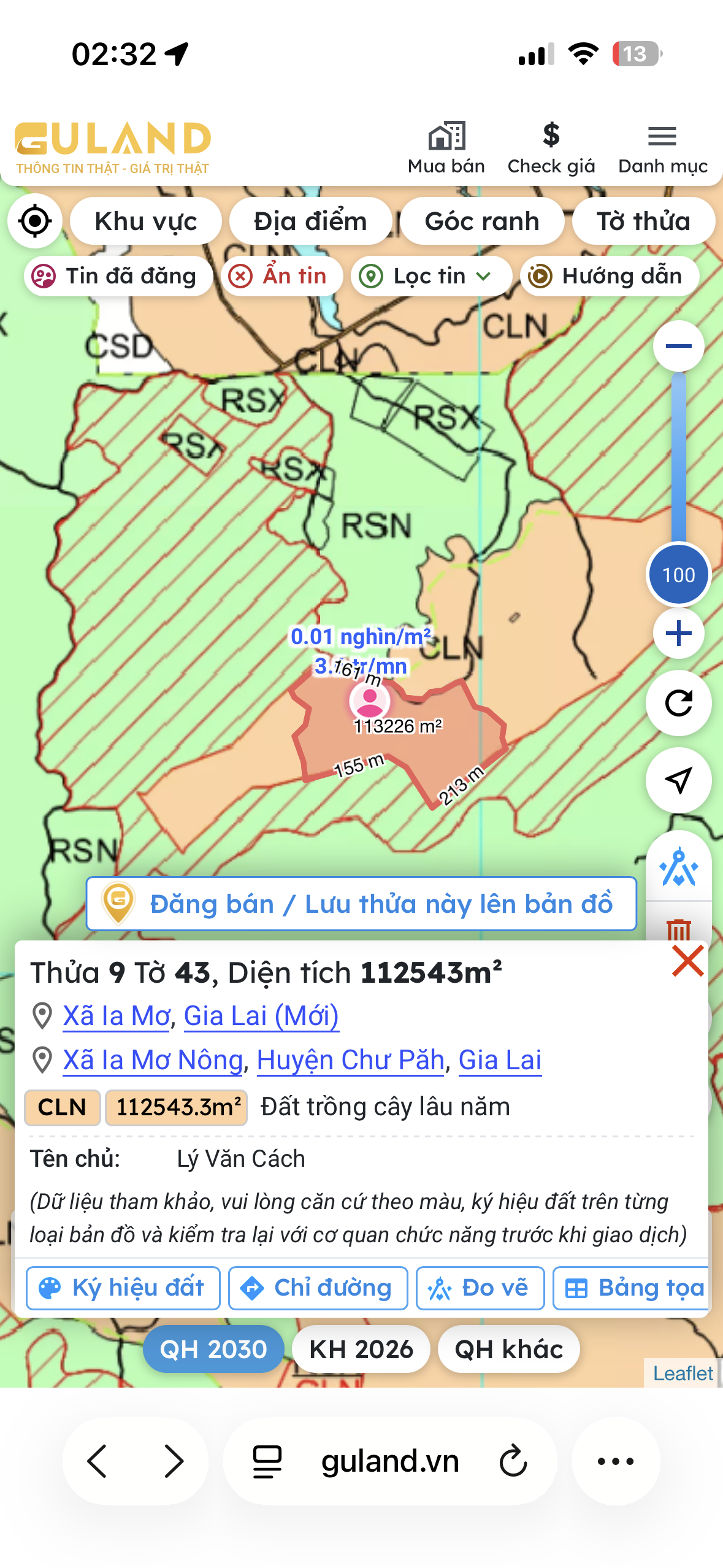 Bá đat va nha ở mat đuong bê tông len thôn 17m