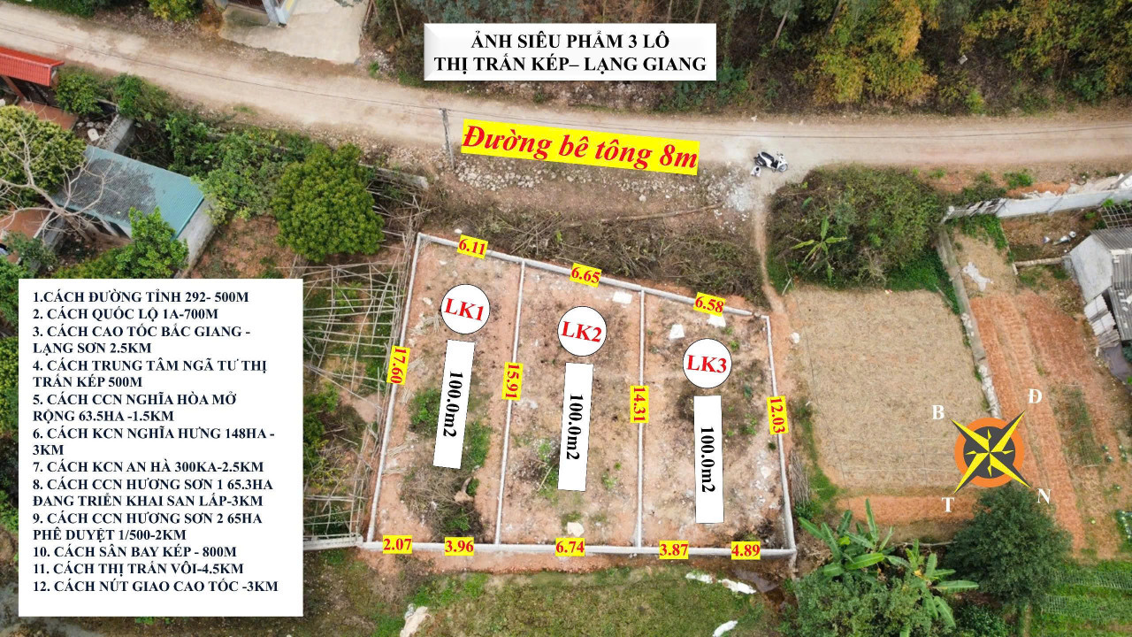 Bán đất 100m² ngang 7m giá 600 triệu Xã Kép