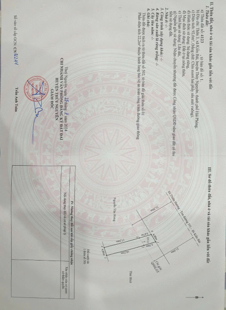 Bán 92,6 m kiền bái , mặt đường liên xã . Giá êm nhất thị trường . L/h:076.231.9990 e Thuý