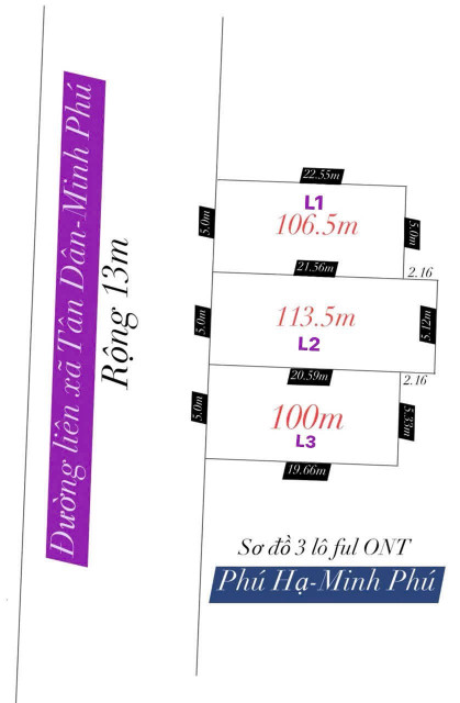 Bán đất 100m² ngang 5.33m giá 2.6 tỷ Xã Kim Anh