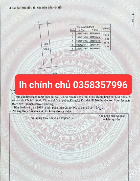 Bán đất 126m² ngang 5m giá 2.5 tỷ Xã Kim Anh
