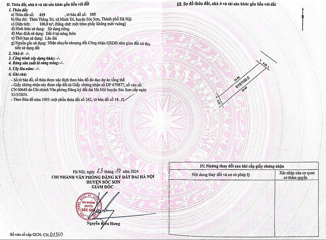 Bán đất 100m² ngang 4m giá 2.56 tỷ Xã Kim Anh